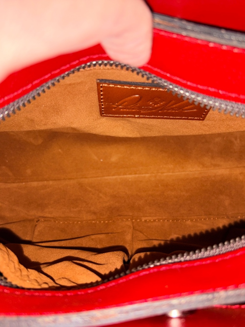 Patricia Nash Rienzo Tooled Red Leather Tote Satchel NWT - Picture 5 of 8